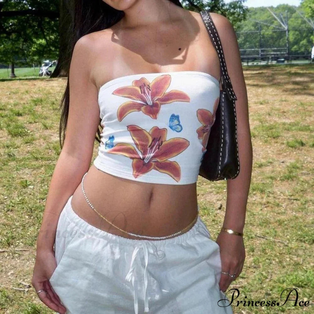 Botanical Envelop Bandeau Crop Top croptop-250223