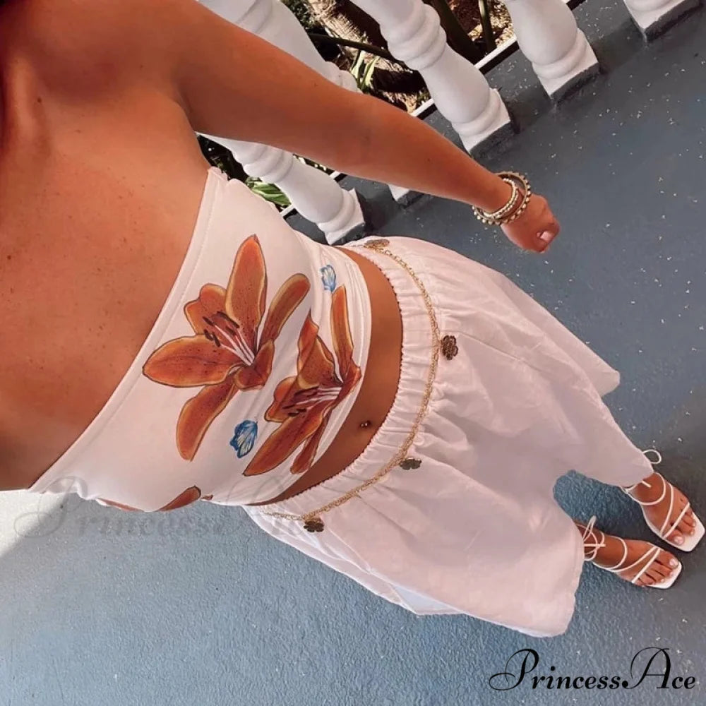 Botanical Envelop Bandeau Crop Top croptop-250223