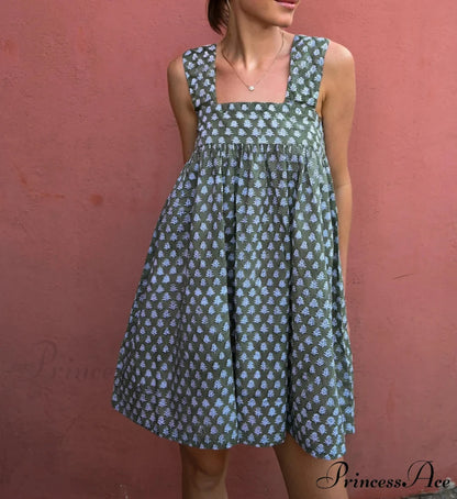 Botanical Lineage Bind Mini Dress GREEN / S minidress-250223