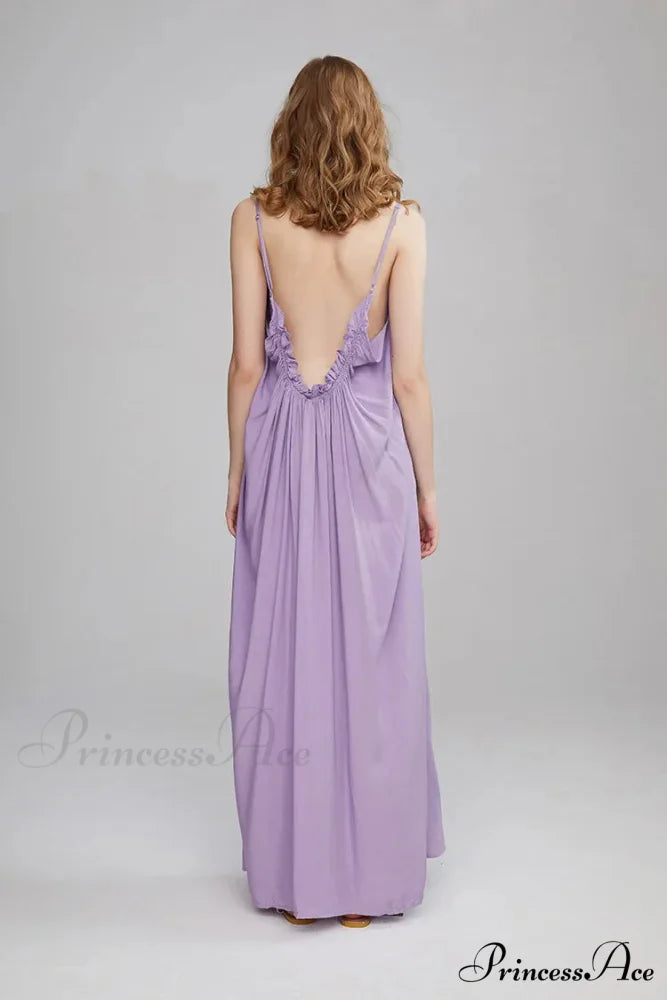 Botanical Stitching Open-Back Bandeau Cotton Free-spirited Dress bohodress-250126