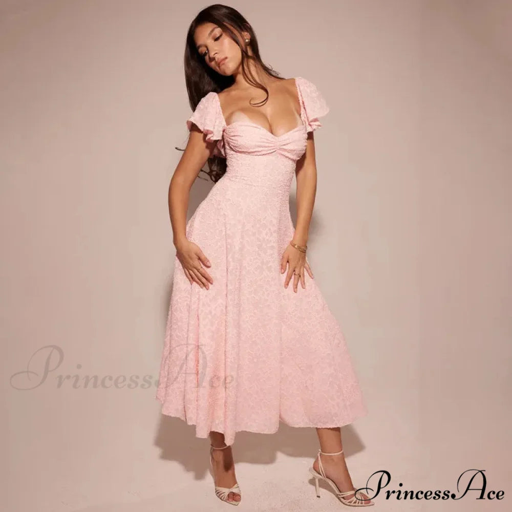 Botanical Waist Tie A-line Holiday Dress vacationdress-250223