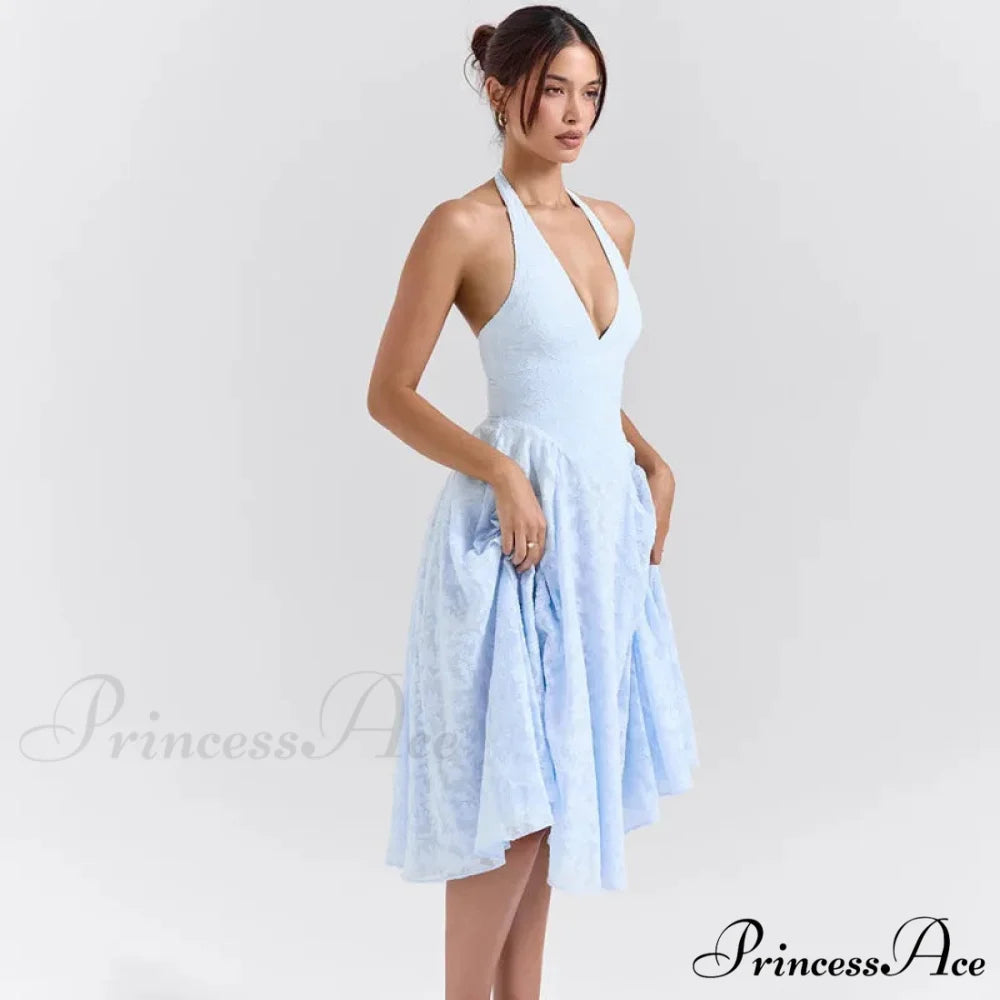 Botanical Waist Tie A-line Holiday Dress vacationdress-250223