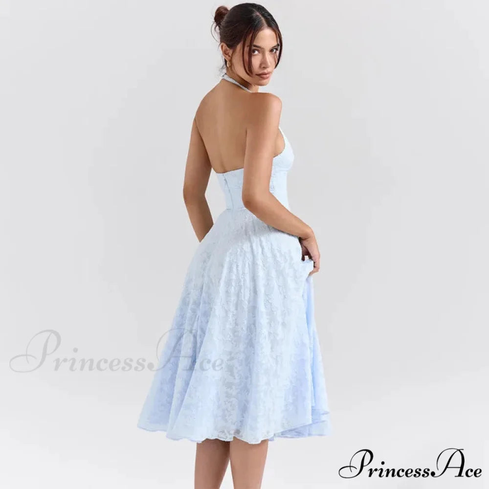 Botanical Waist Tie A-line Holiday Dress vacationdress-250223