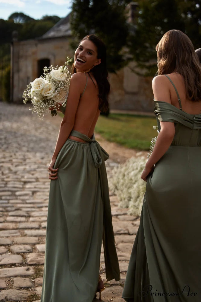 Boudoir Olive Stylish Silk Slip Dress