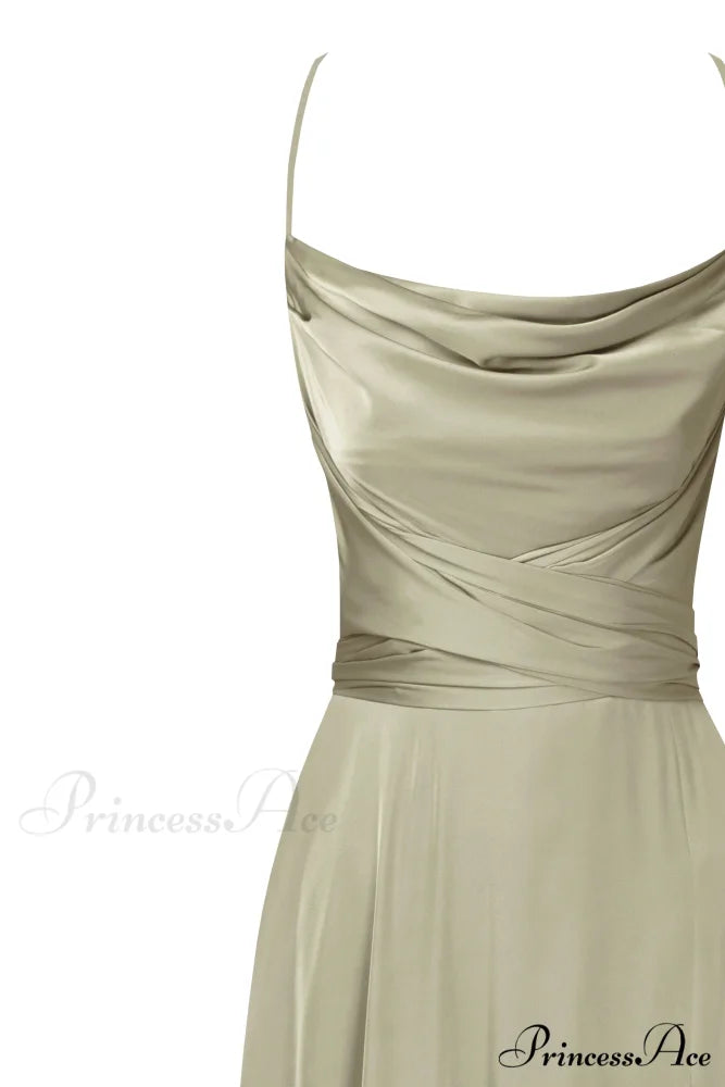 Boudoir Olive Stylish Silk Slip Dress L / Olive