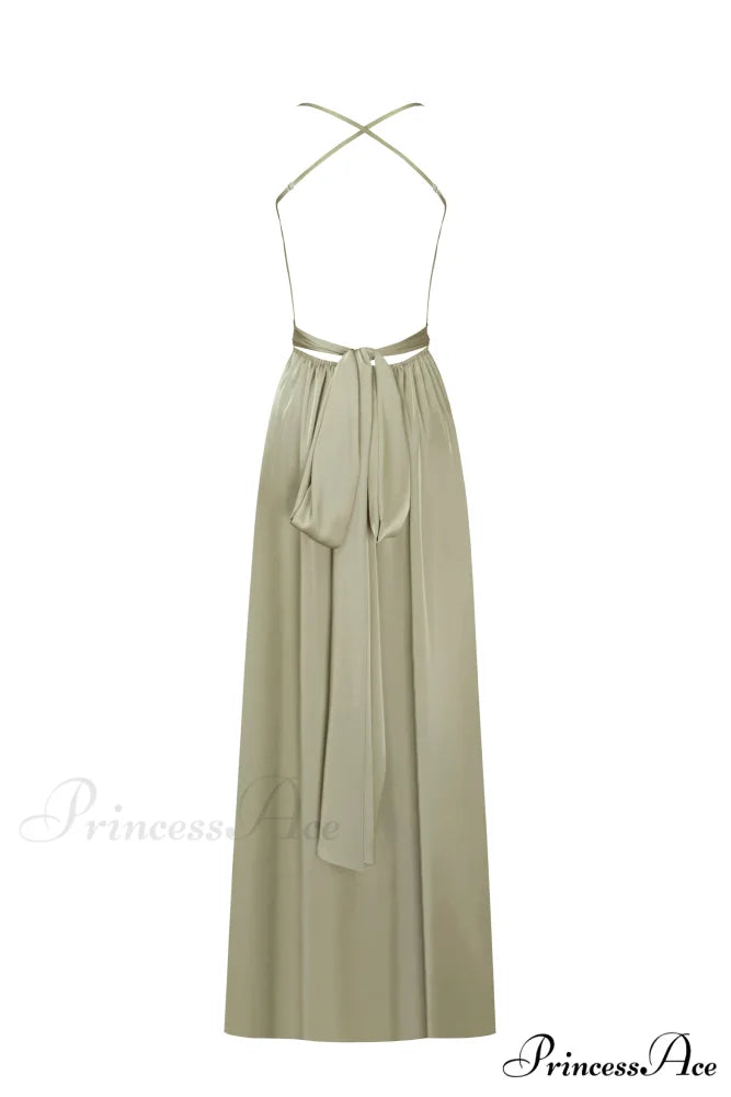 Boudoir Olive Stylish Silk Slip Dress S / Olive