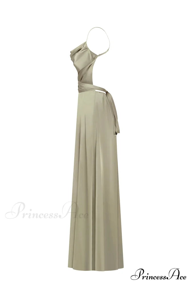 Boudoir Olive Stylish Silk Slip Dress XXL / Olive