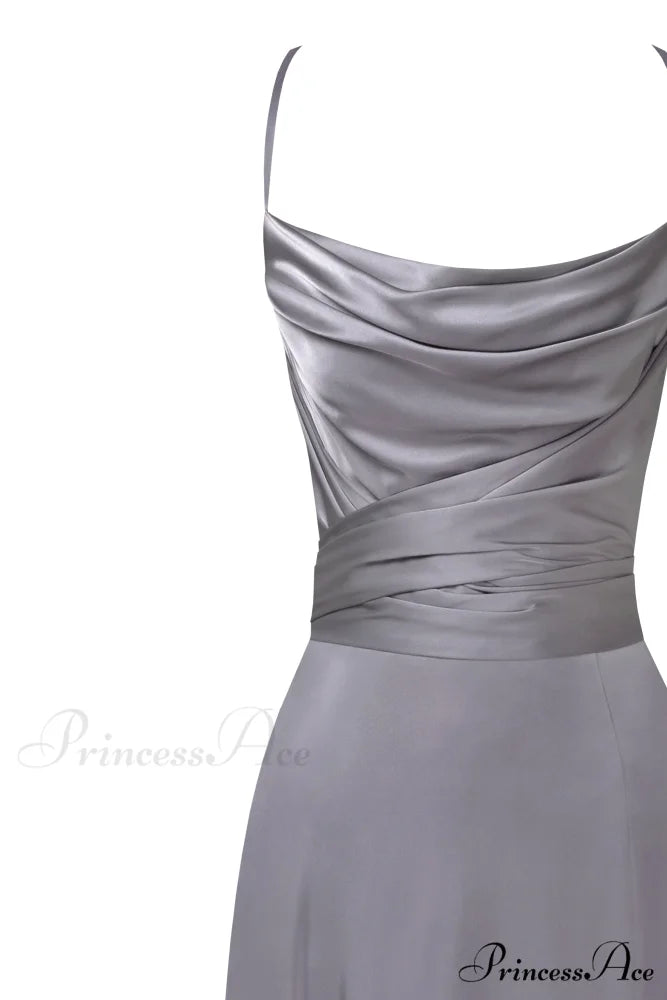 Boudoir Silver Stylish Silk Slip Dress L / Silver