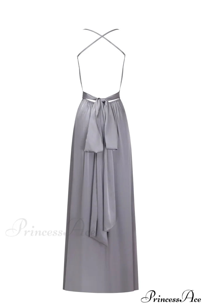 Boudoir Silver Stylish Silk Slip Dress S / Silver