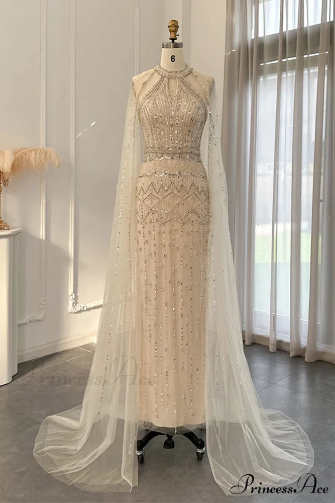 Bound for Romance Trendy Beaded Maxi Dress Beige / 2