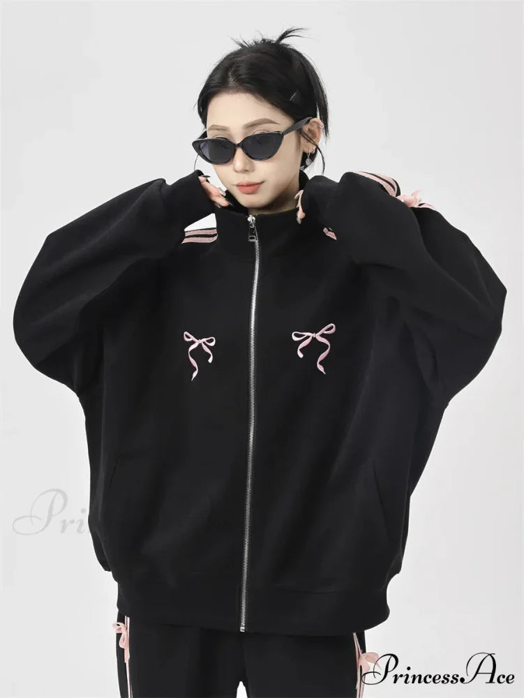 Bow Elegant Tracksuit Set 04-Tops / L