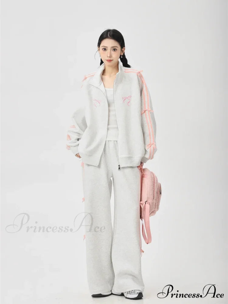 Bow Elegant Tracksuit Set
