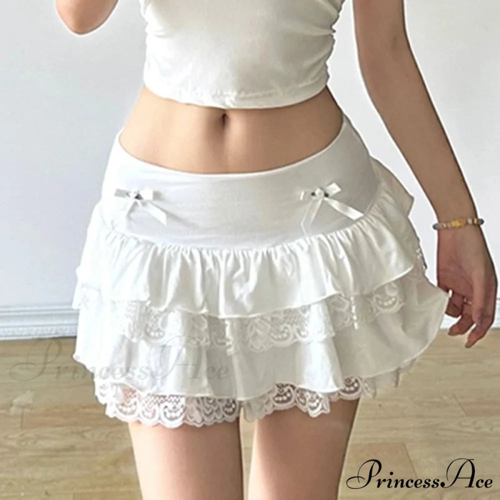 Bow Folded Tiered A-Line Skirt skirts-250223