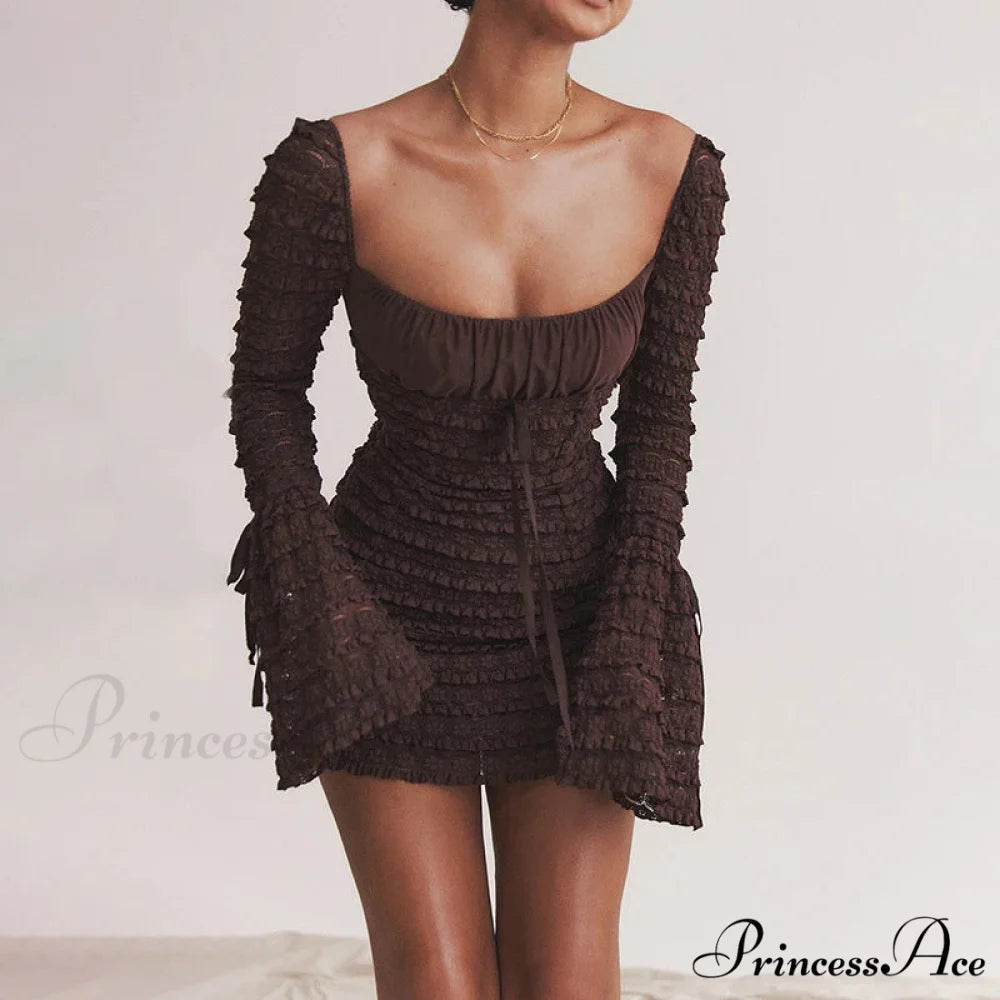 Bow Pastry Folded Slender Bodycon Holiday Dress vacationdress-250223