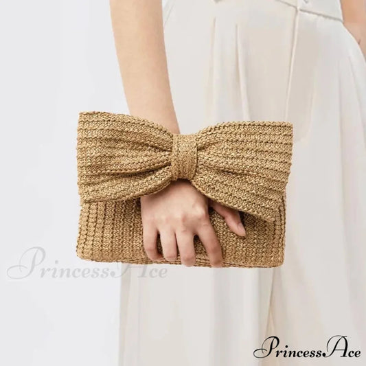 Bow Purse Straw Grip Wristlet wristlet-250126
