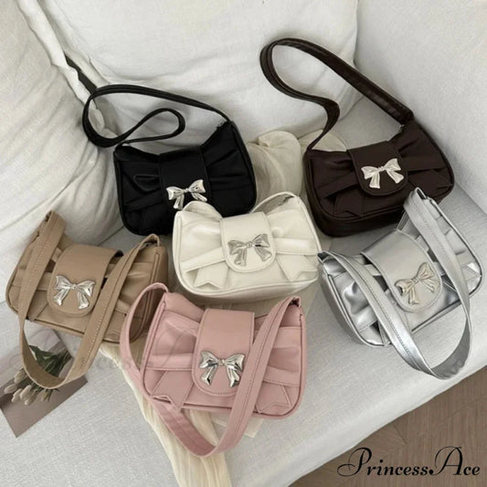 Bow Synthetic Leather Informal Shoulder Purse shoulder-250126