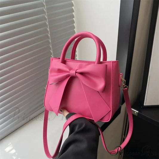 Bow Synthetic Leather Solid Underarm Purse handbag-250126