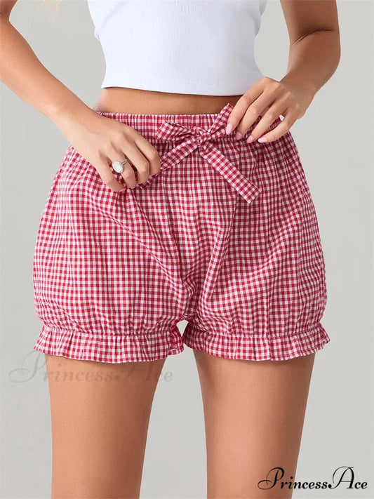 Bow Tartan Spots Bloomer Short short-250223