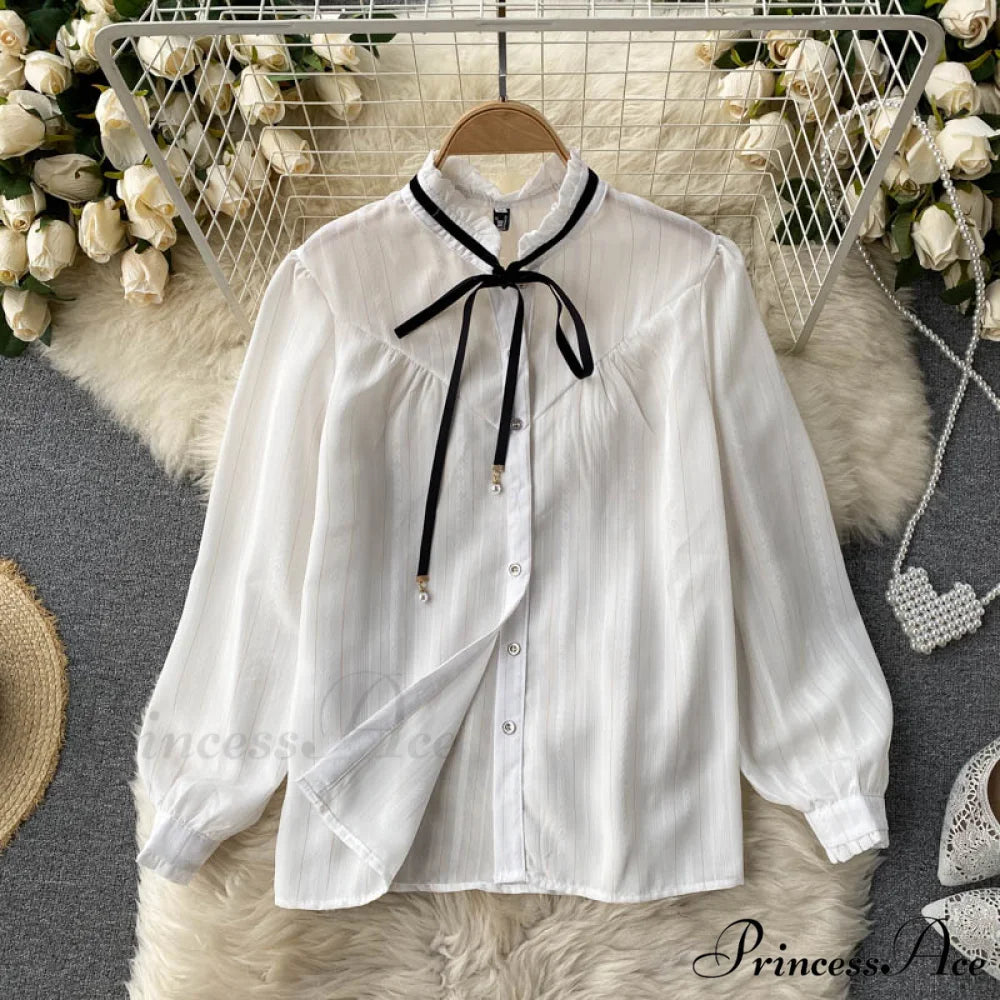 Bow Top and Elegant with for White Flower Overalls Vest Irregular Piece Gown Gown V-Neck Neckline Design Set Blouse 2