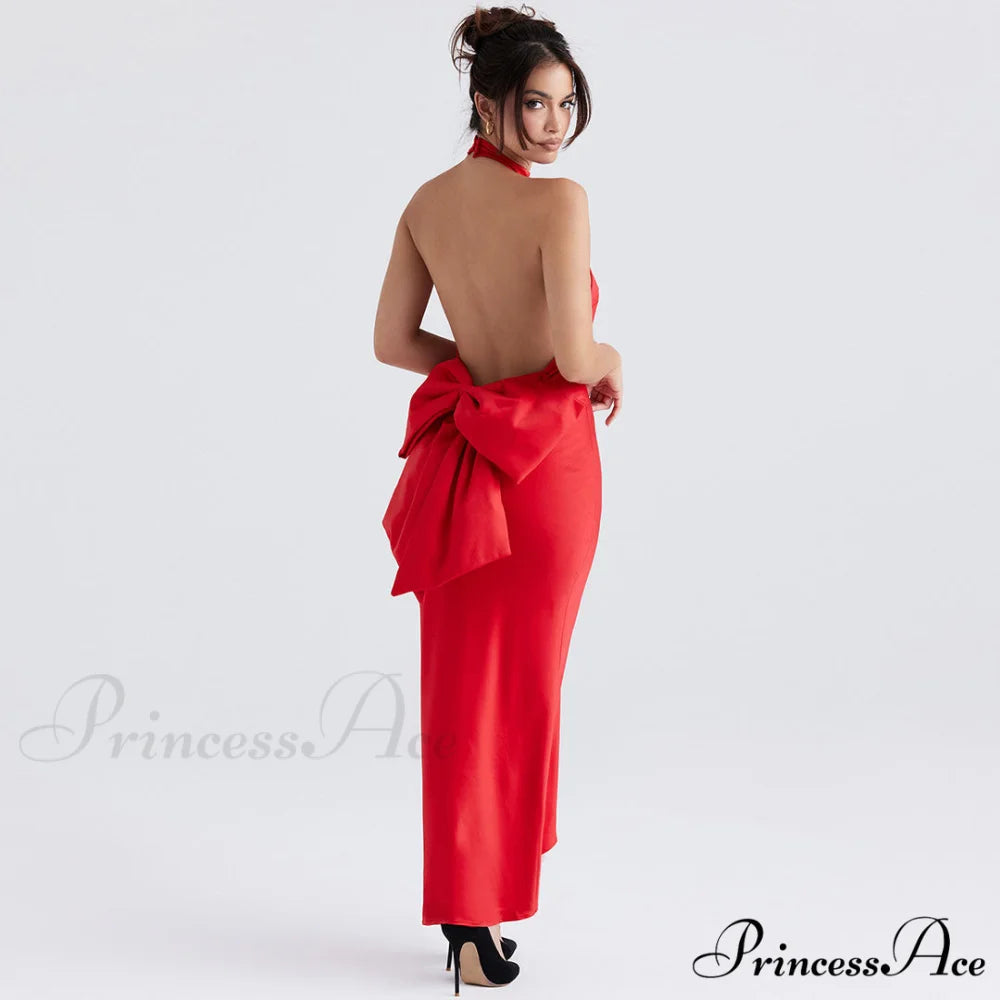 Bowknot Contrast Color Strapless Bodycon Classic Party Mini Dress - Black L / Red