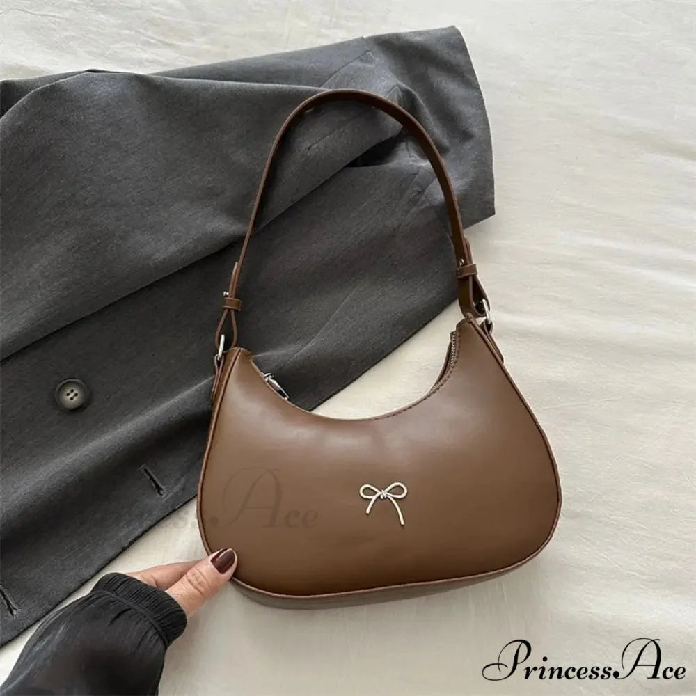 Bowknot Solid Synthetic Leather Shoulder Bag color4 shoulder-250126