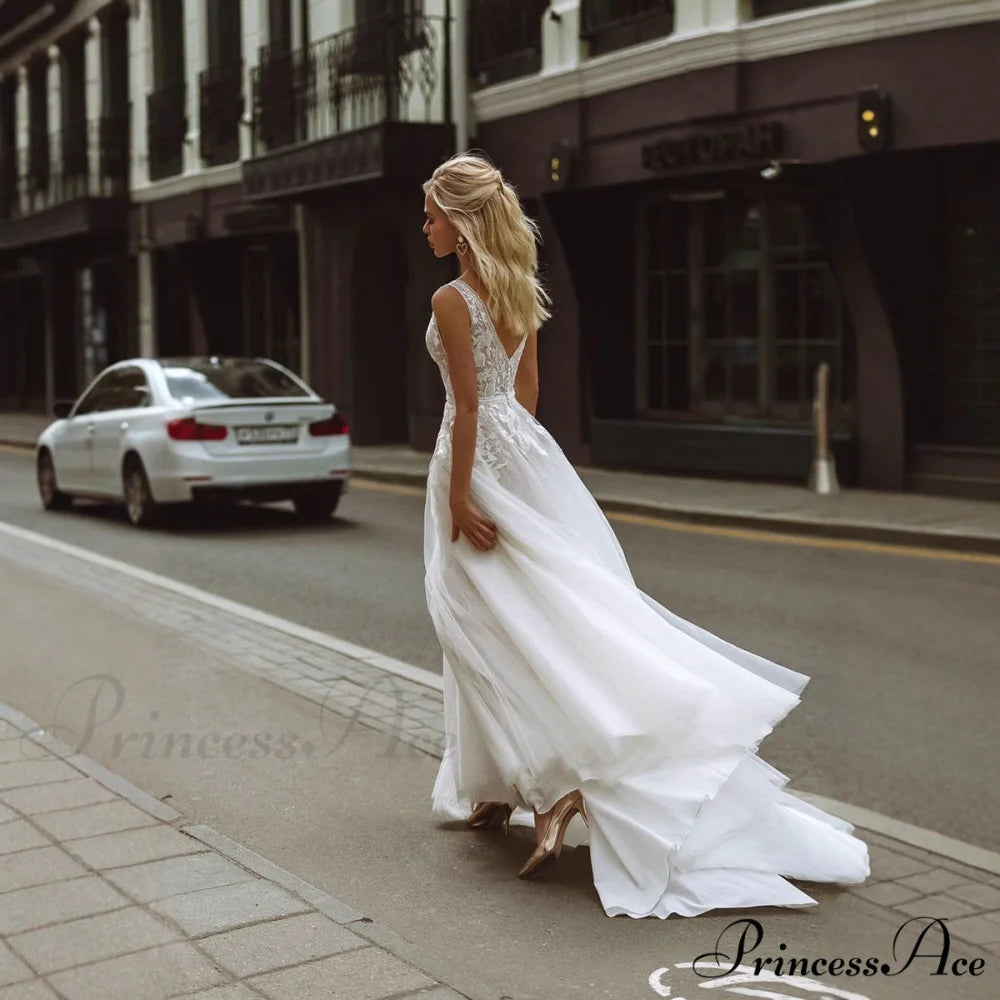 Bowless Ribbon Satin Marriage Gown weddingdress-250223