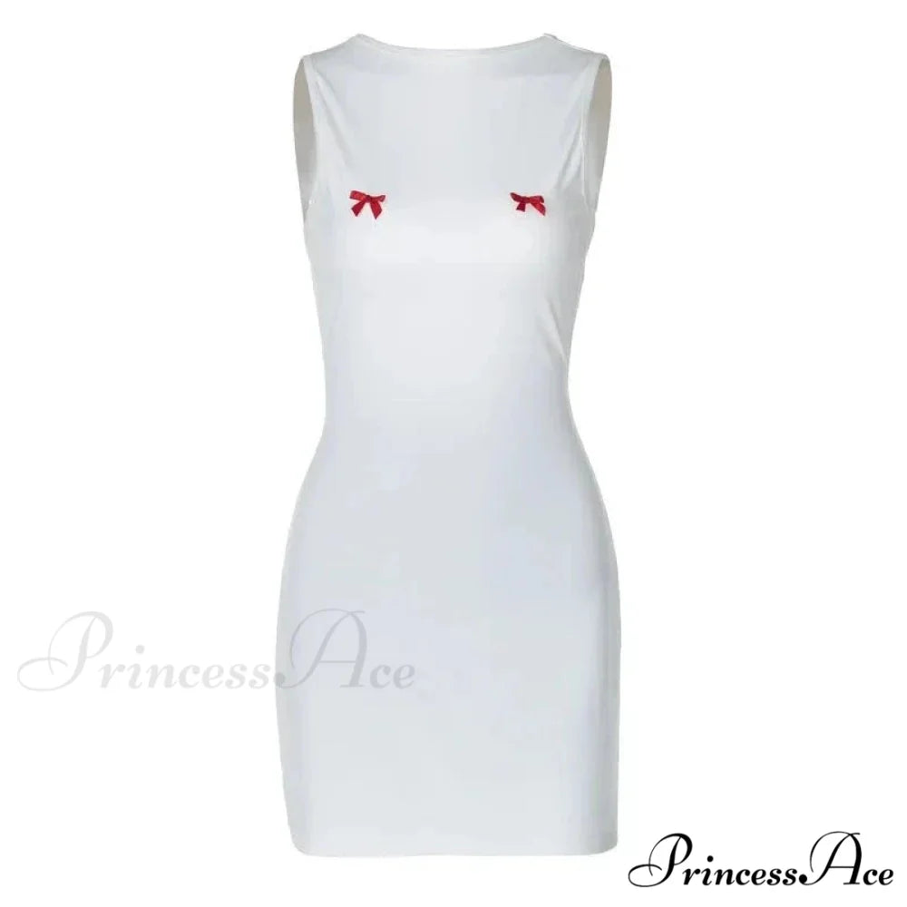 Bows Open Back Charming Sleeveless Mini Dress