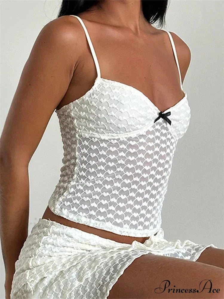 Bowtie Patchwork Sleeveless Open-back Crop Top croptop-250126