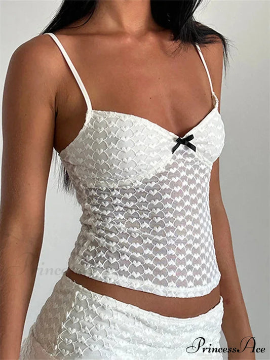 Bowtie Patchwork Sleeveless Open-back Crop Top croptop-250126