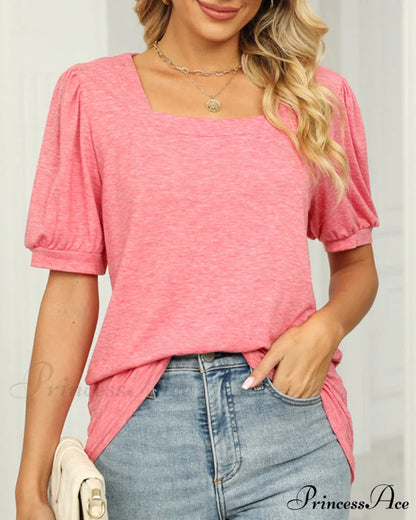 Boxy T-shirt Neck Puff with Sleeves