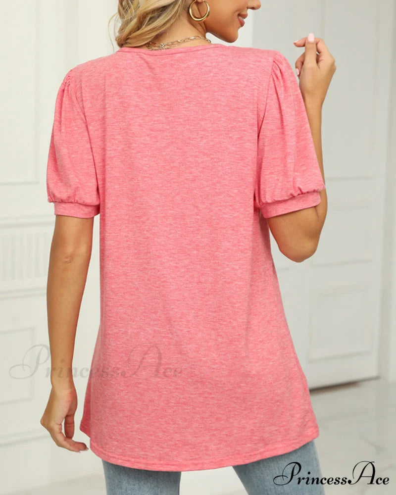Boxy T-shirt Neck Puff with Sleeves