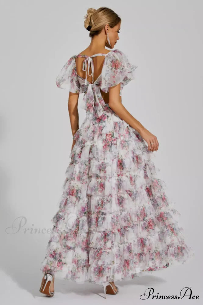 Braylee Purple Stylish Floral Ruched Set
