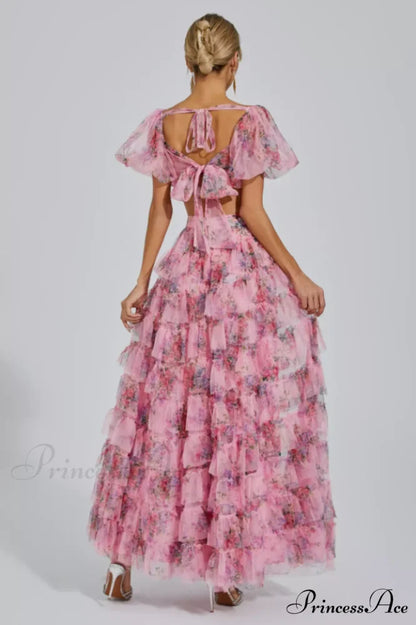 Braylee Purple Stylish Floral Ruched Set