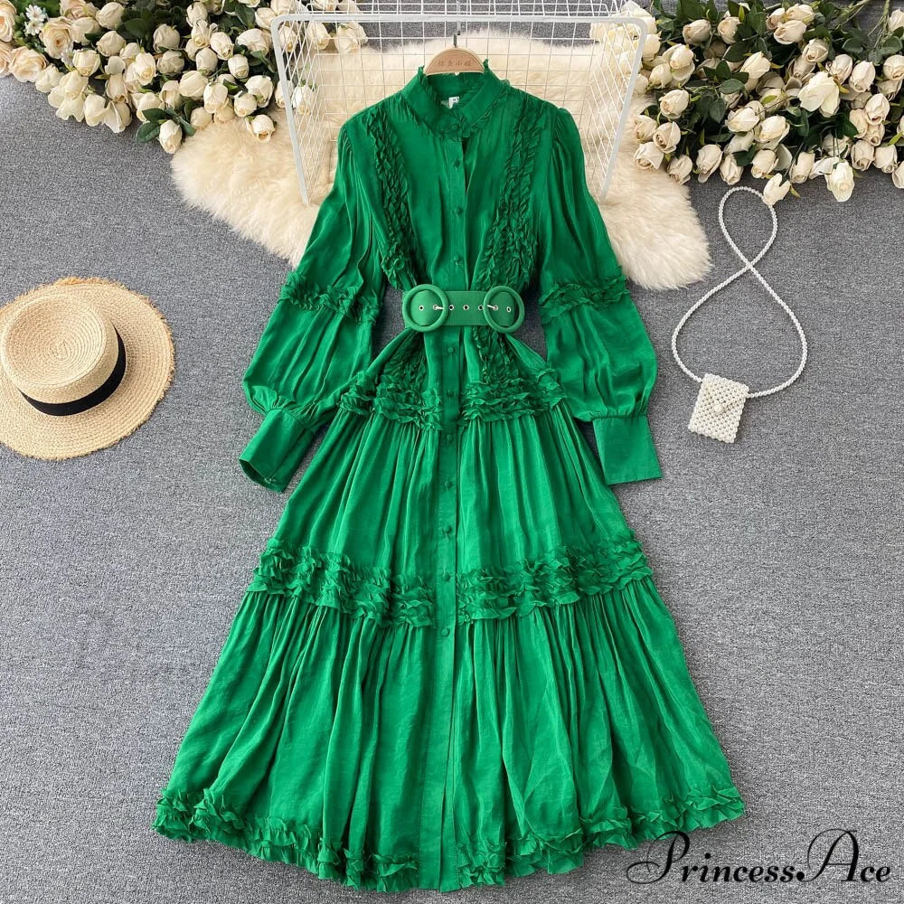 Breasted Arm Sexy Flower Long and Single with Embroidery Tulle Full-Length Warm-Season Party Gown Layer Lace Ruffle