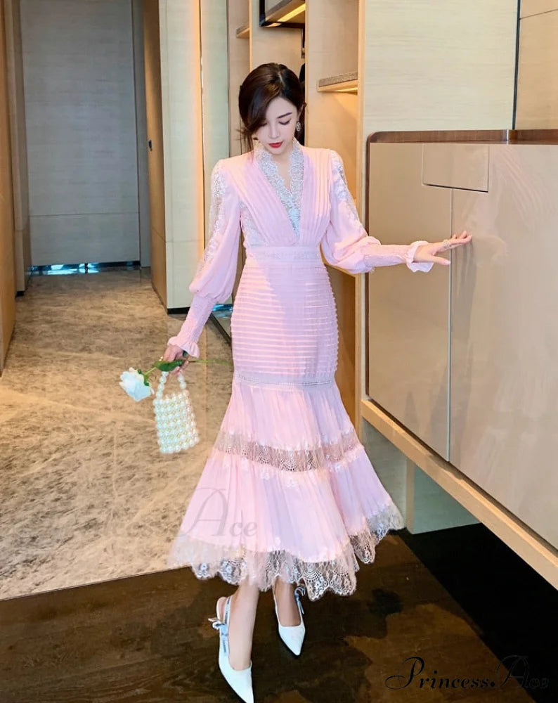 Breasted Arm Sexy Flower Long and Single with Embroidery Tulle Full-Length Warm-Season Party Gown Layer Lace Ruffle