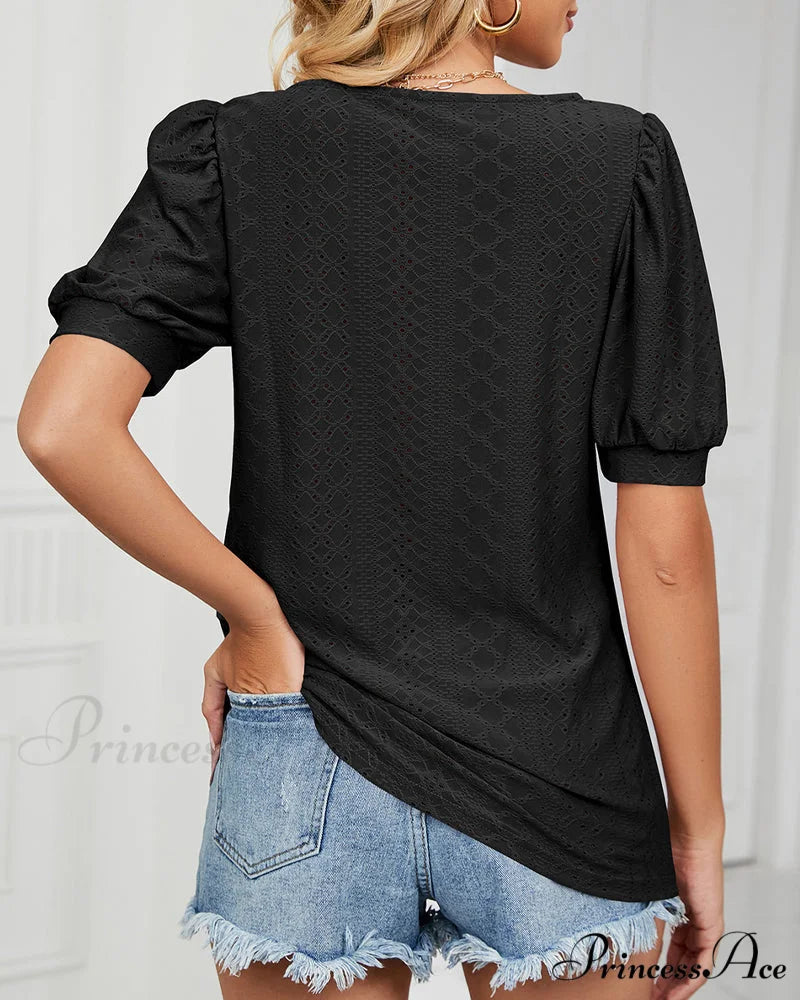 Brief Arm Color Solid T-shirt