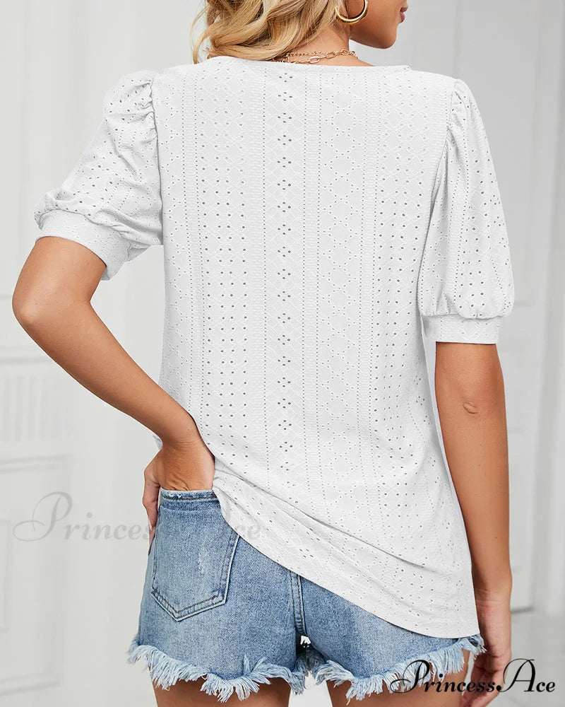 Brief Arm Color Solid T-shirt