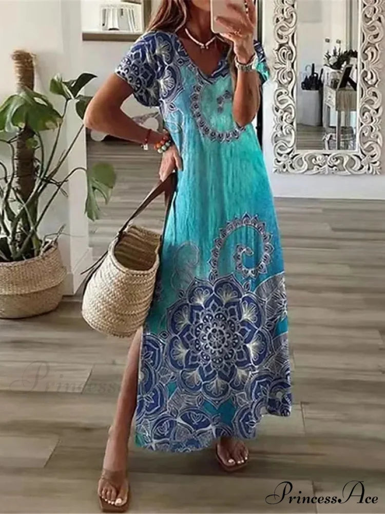 Brief Navy Gown M Fashion Design Black Warm-Season T Abstract Gown Blouse Arm Casual 2024 Full-Length Blue L Red Spring