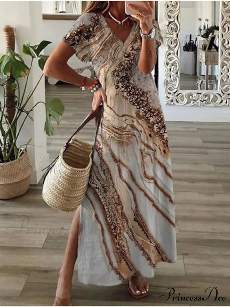 Brief Navy Gown M Fashion Design Black Warm-Season T Abstract Gown Blouse Arm Casual 2024 Full-Length Blue L Red Spring