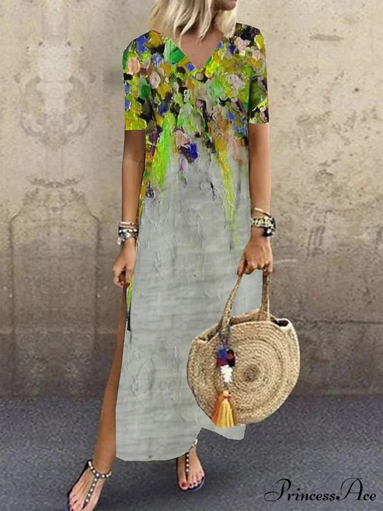 Brief Navy Gown M Fashion Design Black Warm-Season T Abstract Gown Blouse Arm Casual 2024 Full-Length Blue L Red Spring