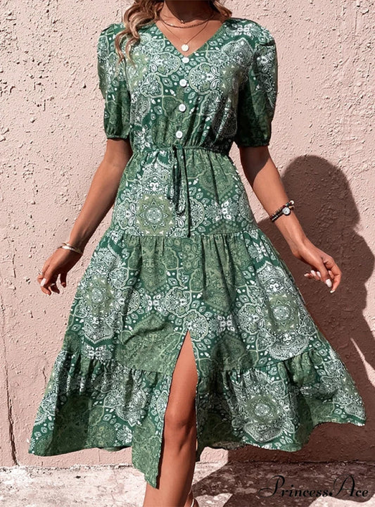 Brief Split with Design Bohemian Gown Sleeves