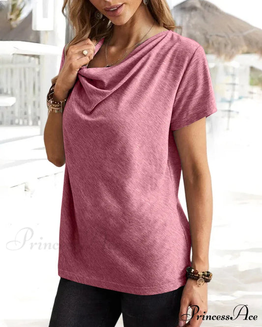 Brief T-shirt - Neck Cowl Sleeves