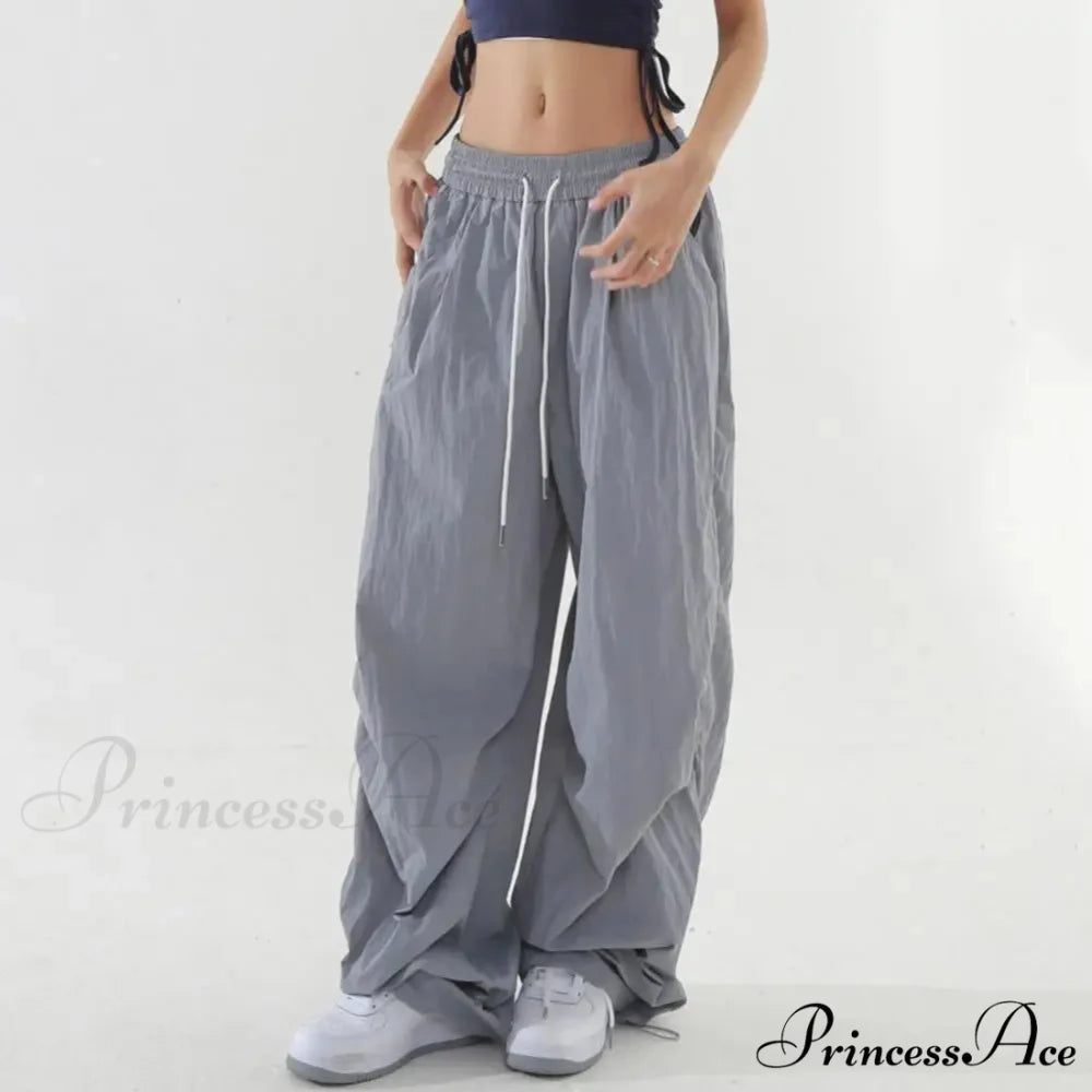 Bright Drawstring Spacious Leg Cargo Pant pant-250223