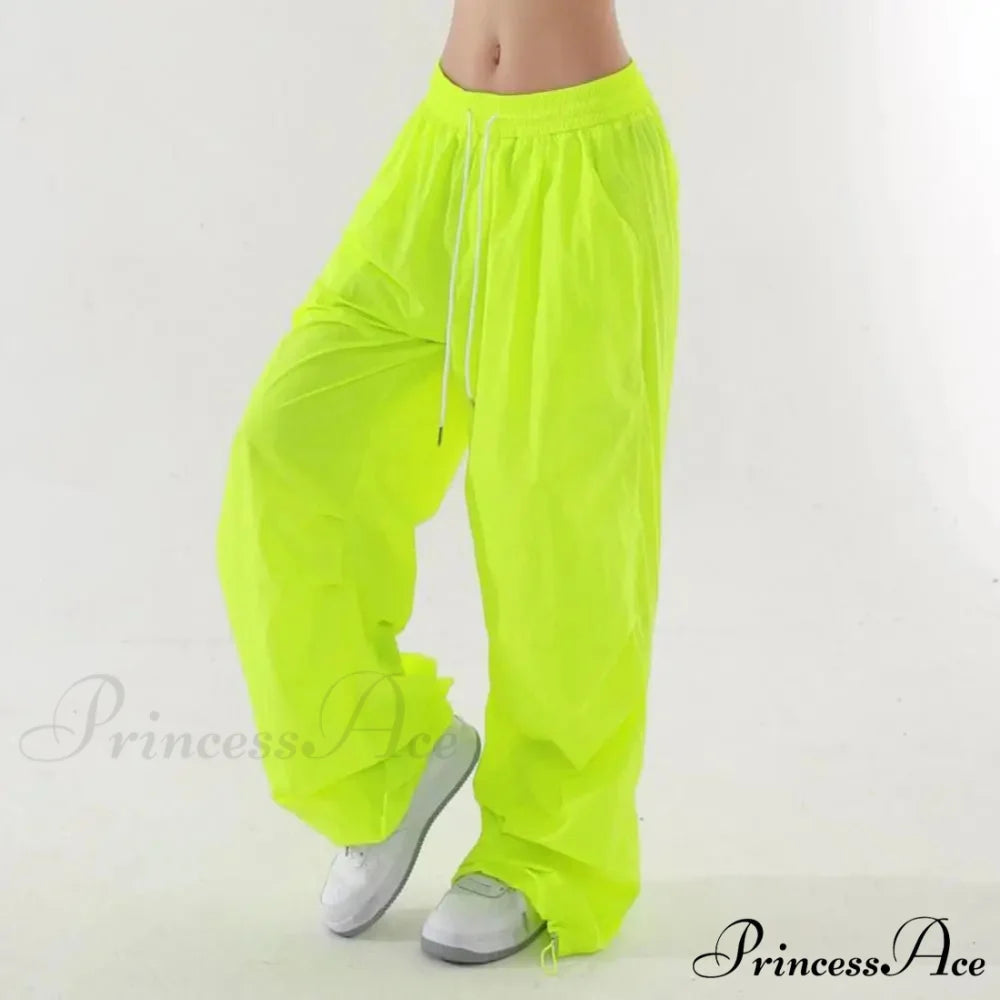Bright Drawstring Spacious Leg Cargo Pant pant-250223