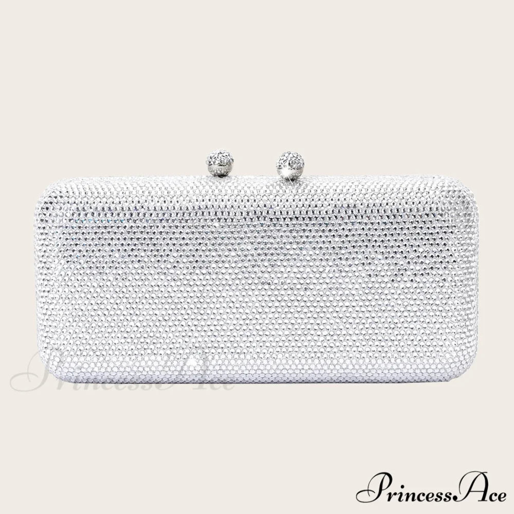 Bright Night Wedding Clutch Stylish Party Shoulder Bag Silver clutchbag-250126