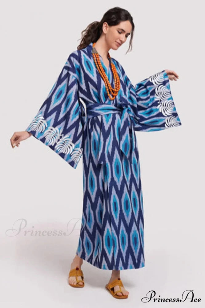 Brigitte One Of A Graceful Kind Ikat Maxi Kimono 1# / One Size