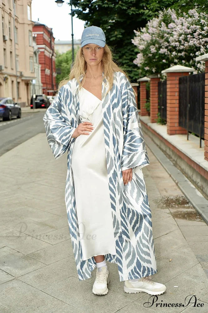 Brigitte One Of A Graceful Kind Ikat Maxi Kimono 10# / One Size