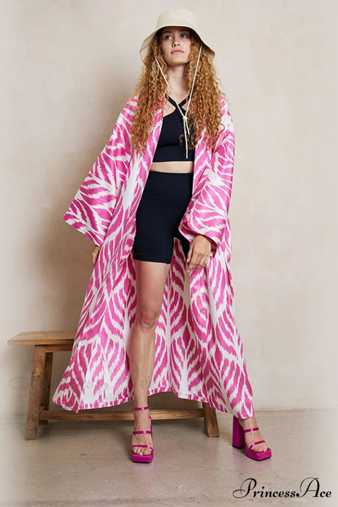 Brigitte One Of A Graceful Kind Ikat Maxi Kimono 11# / One Size