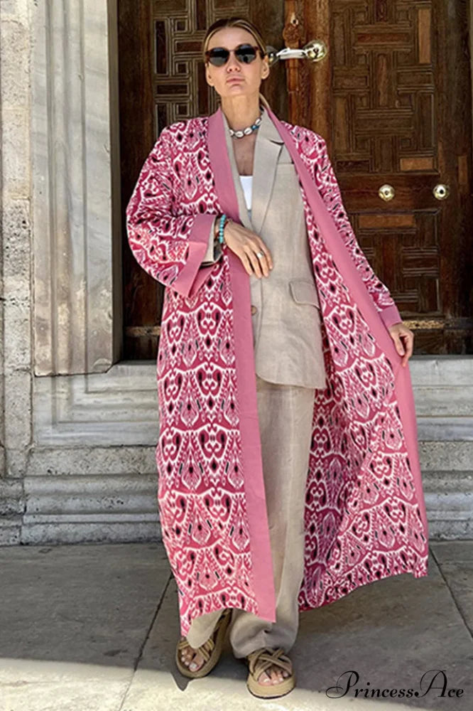 Brigitte One Of A Graceful Kind Ikat Maxi Kimono 3# / One Size