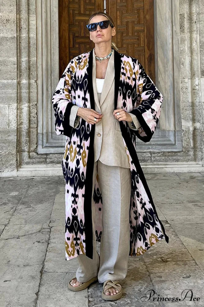 Brigitte One Of A Graceful Kind Ikat Maxi Kimono 4# / One Size